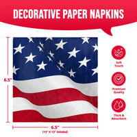Bulk Flag Flair Luncheon Napkins 6.5