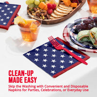 Bulk Patriotic Patterns Luncheon Napkins 6.5