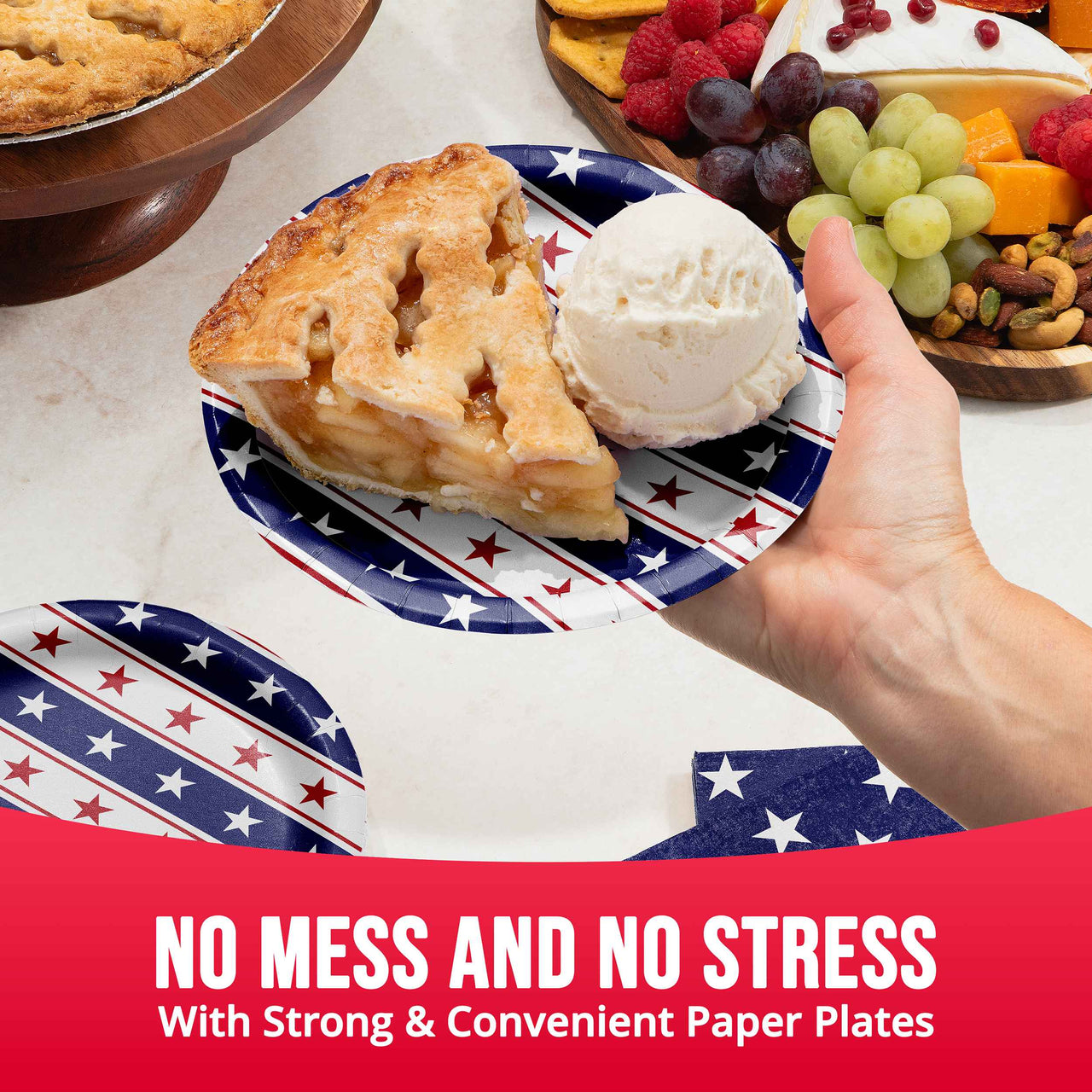 Bulk Patriotic Patterns Luncheon Plates 7" (96 per Case)