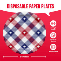Bulk Patriotic Patterns Dinner Plates 9