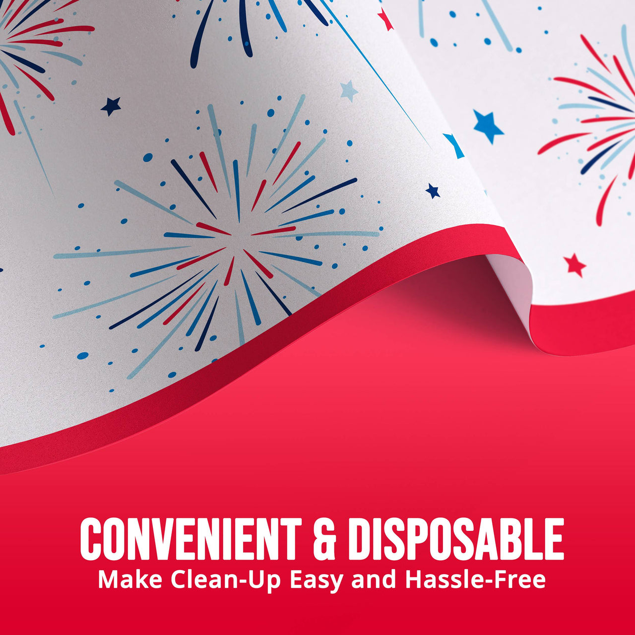 Bulk Liberty Lights Plastic Tablecovers 54" x 96" (12 per Case)