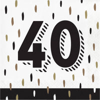 Golden Wishes 40th Luncheon Napkins 6.5