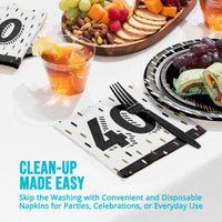 Bulk Golden Wishes 40th Luncheon Napkins 6.5