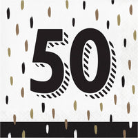 Golden Wishes 50th Luncheon Napkins 6.5