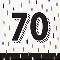 Golden Wishes 70th Luncheon Napkins 6.5