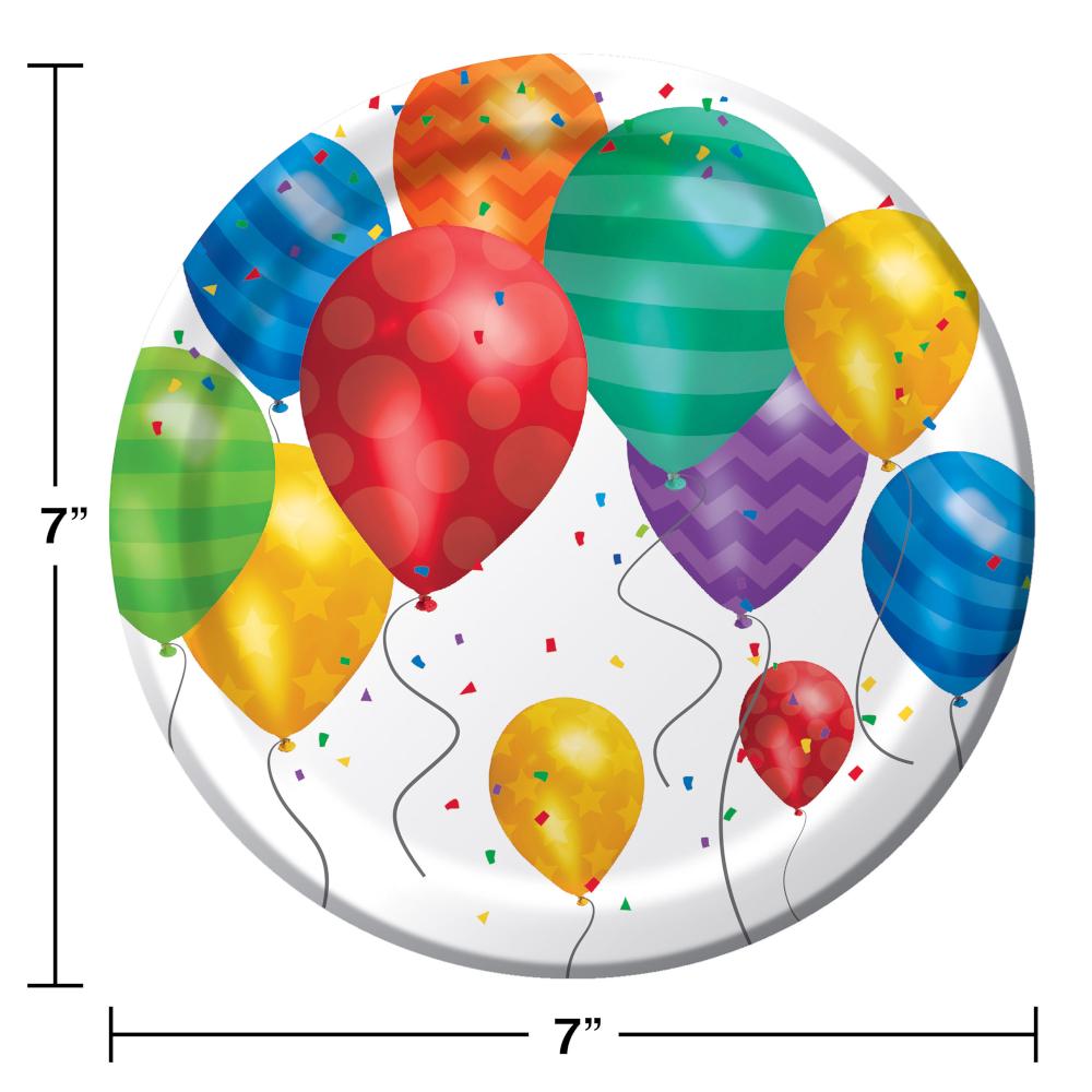 Balloon Blast 7 inch Dessert Plate (96/case)