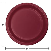 240ct Bulk Burgundy Sturdy Style Dinner Plates