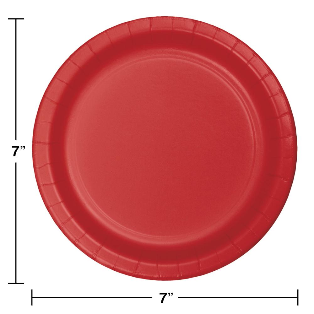 96ct Bulk Value Friendly Classic Red Dessert Plates