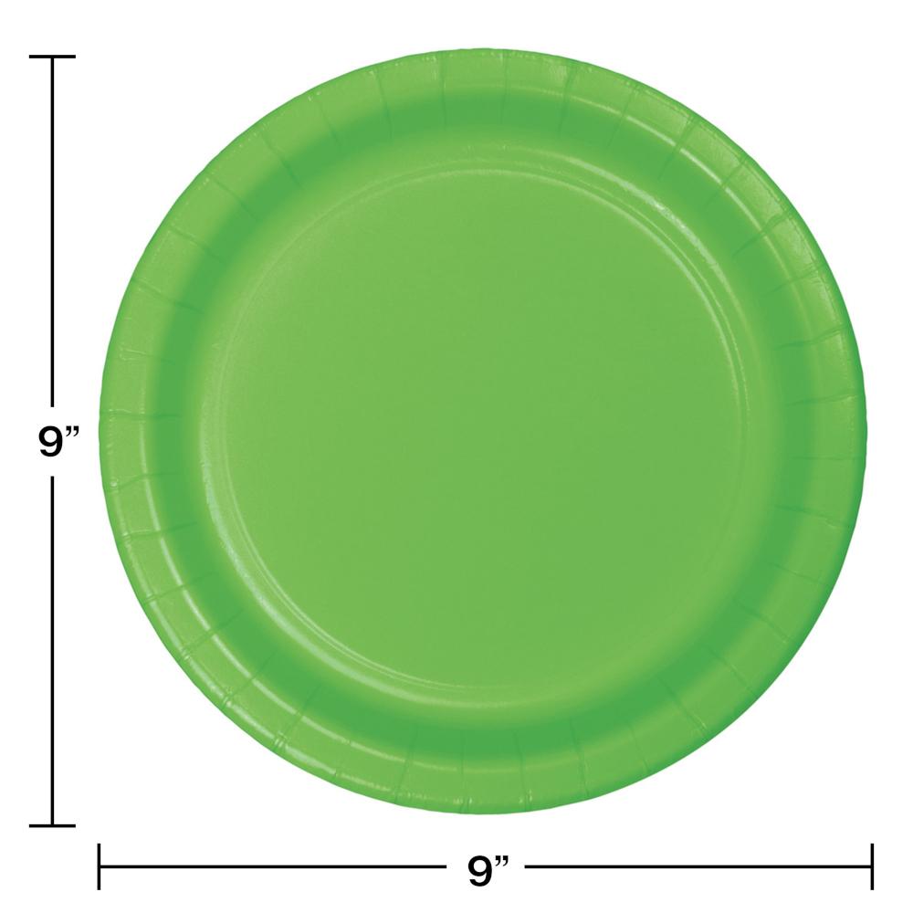 96ct Bulk Value Friendly Fresh Lime Green Dinner Plates