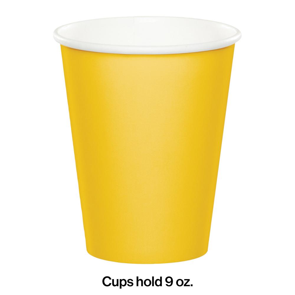 96ct Bulk Value Friendly School Bus Yellow 9 oz Hot & Cold Cups