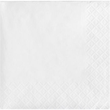 Bulk White Beverage Napkins 3 ply (500 per Case)