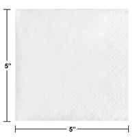 Bulk White Beverage Napkins 3 ply (500 per Case)