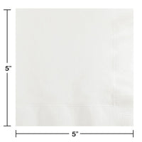 Bulk White Beverage Napkins 3 ply (500 per Case)