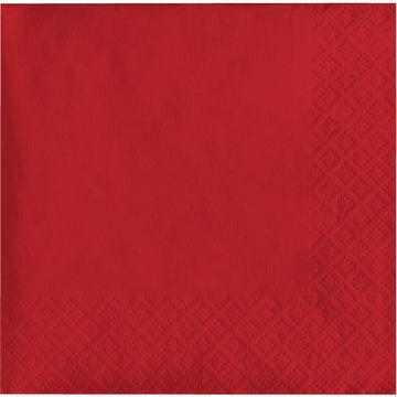 Bulk Classic Red Beverage Napkins 3 ply (500 per Case)