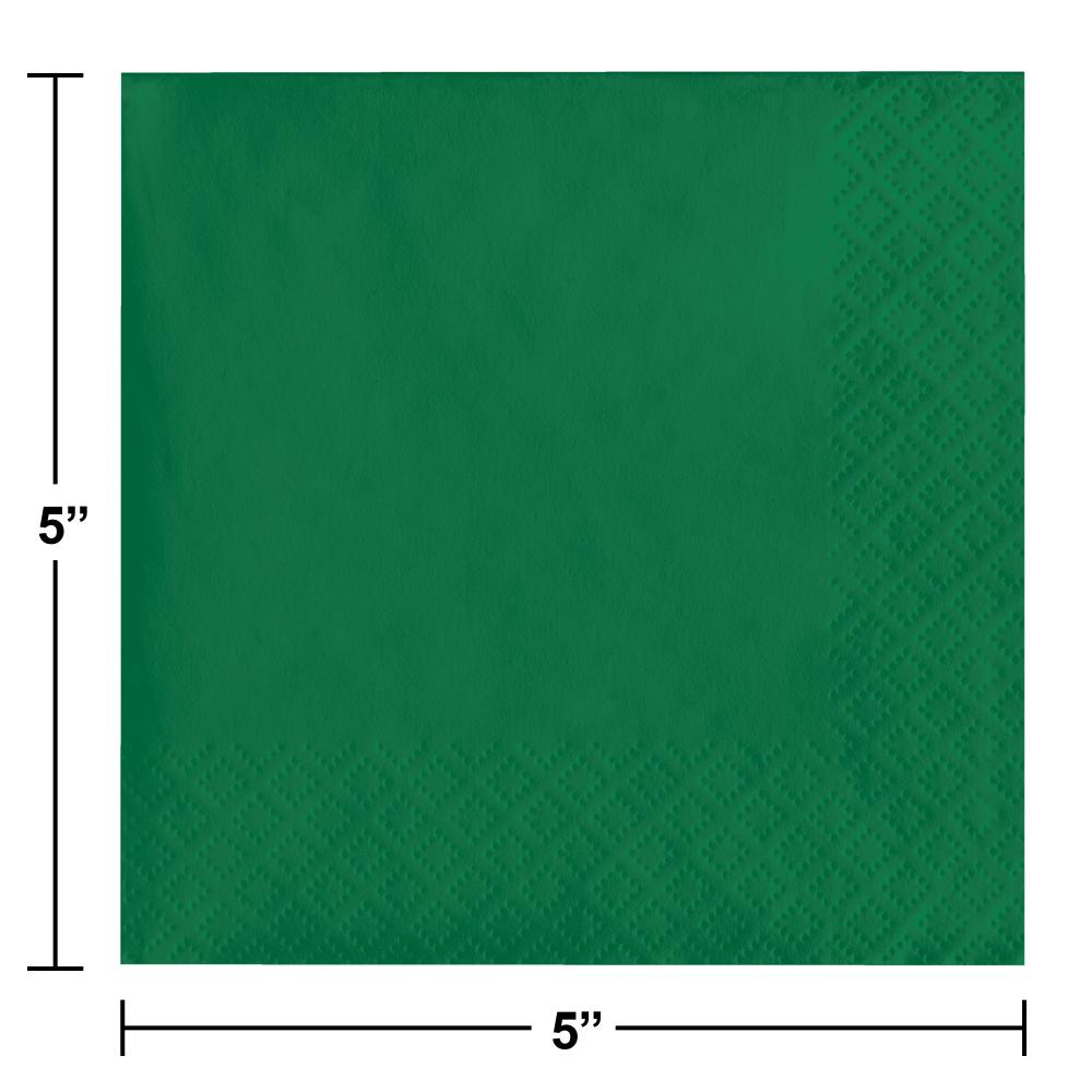 Bulk Emerald Green Beverage Napkins 3 ply (500 per Case)
