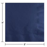 Bulk Navy Blue Beverage Napkins 3 ply (500 per Case)