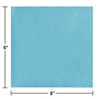 Bulk Pastel Blue Beverage Napkins 3 ply (500 per Case)