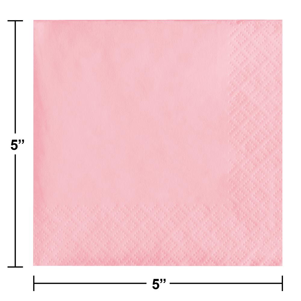Bulk Classic Pink Beverage Napkins 3 ply (500 per Case)