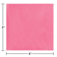 Bulk Candy Pink Value Friendly Beverage Napkins (240 per Case)