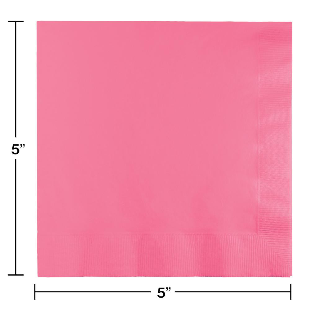 Bulk Candy Pink Value Friendly Beverage Napkins (240 per Case)