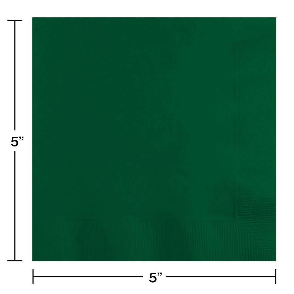 Bulk Hunter Green Beverage Napkins 3 ply (500 per Case)