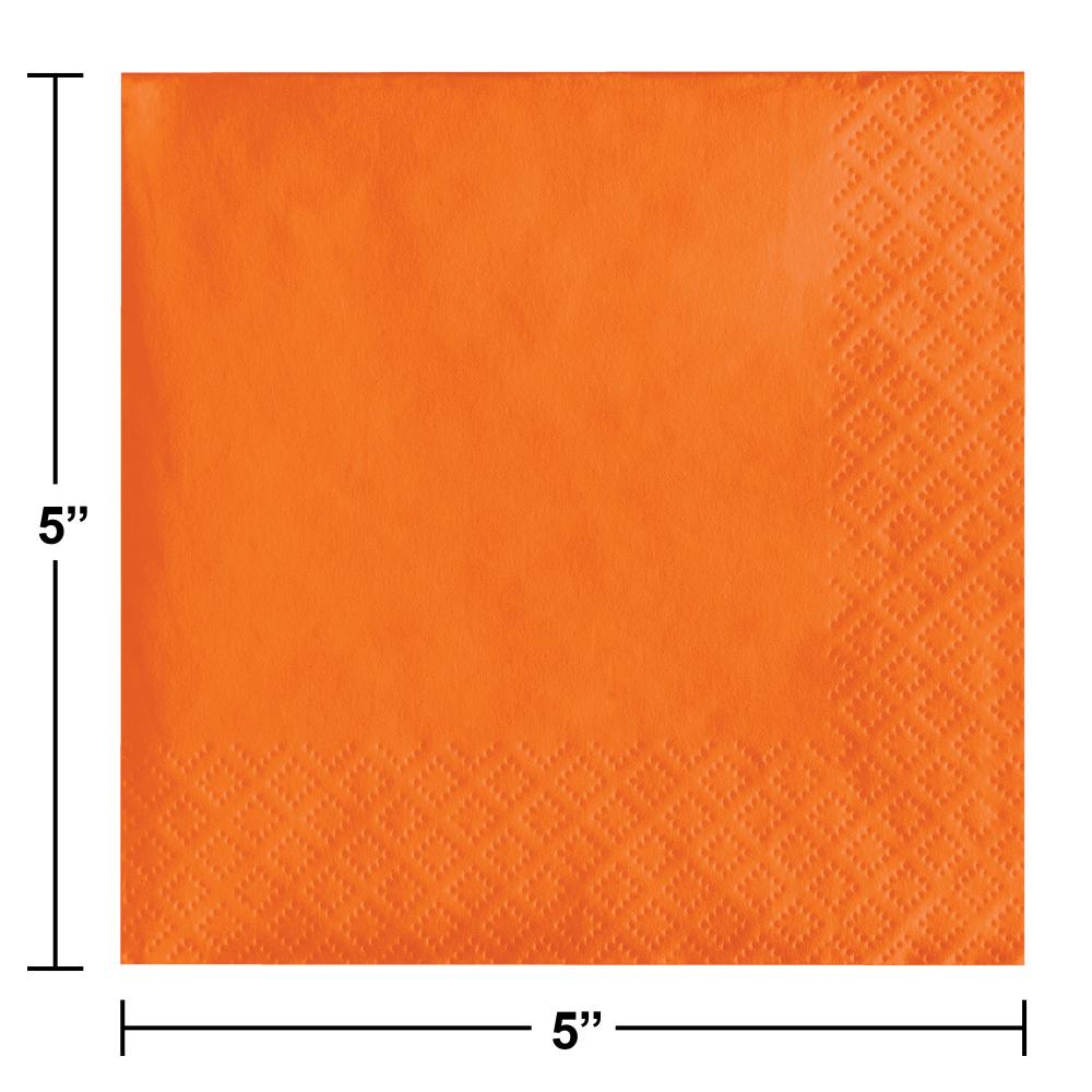 Bulk Sunkissed Orange Value Friendly Beverage Napkins (240 per Case)