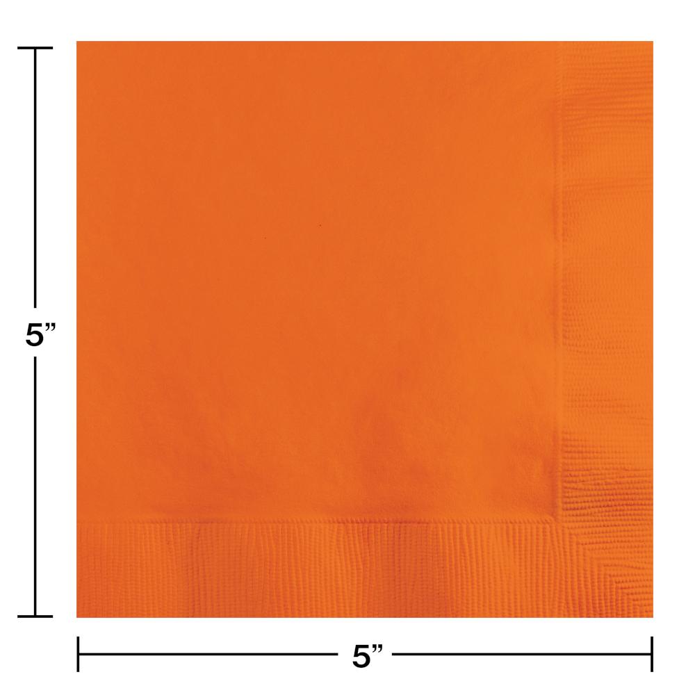Bulk Sunkissed Orange Value Friendly Beverage Napkins (240 per Case)