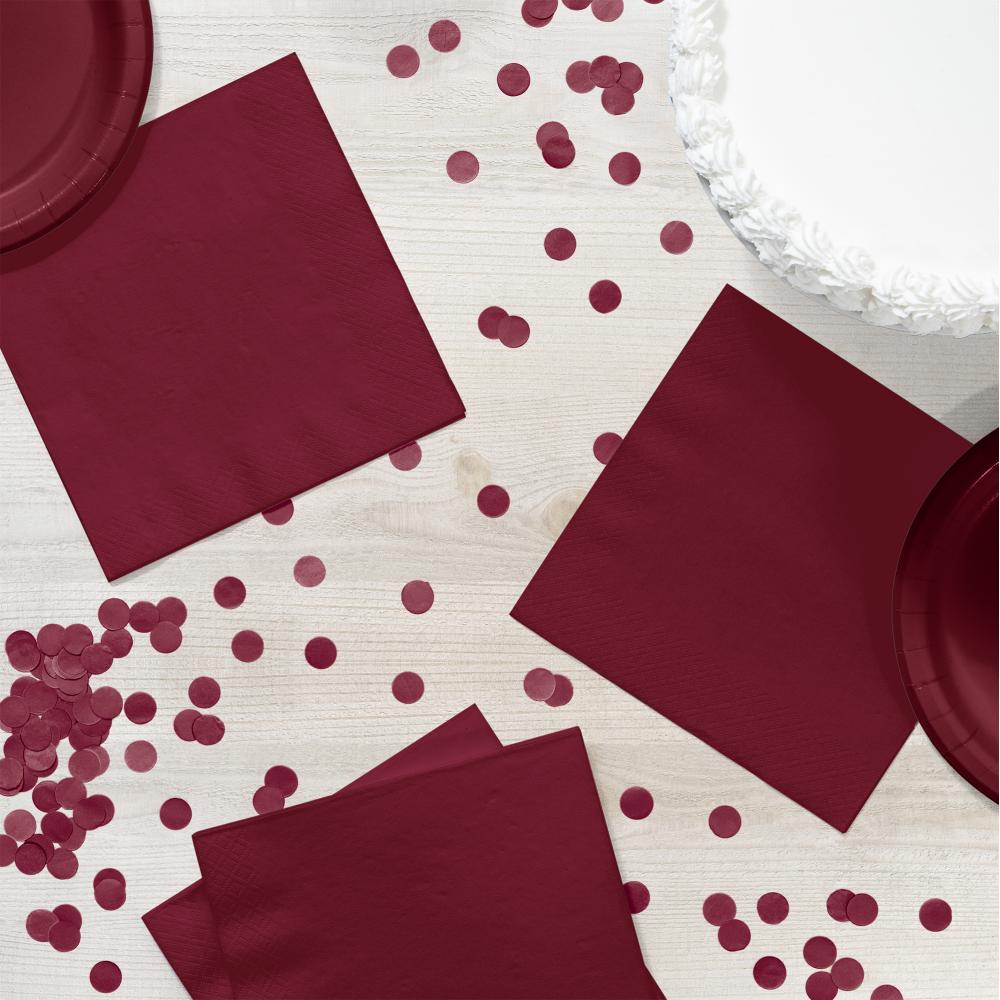 Bulk Burgundy Luncheon Napkins 3 ply (500 per Case)