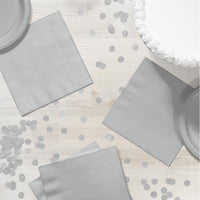 Bulk Shimmering Silver 2 Ply Luncheon Napkins (600 per Case)