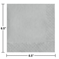 Bulk Shimmering Silver 2 Ply Luncheon Napkins (600 per Case)