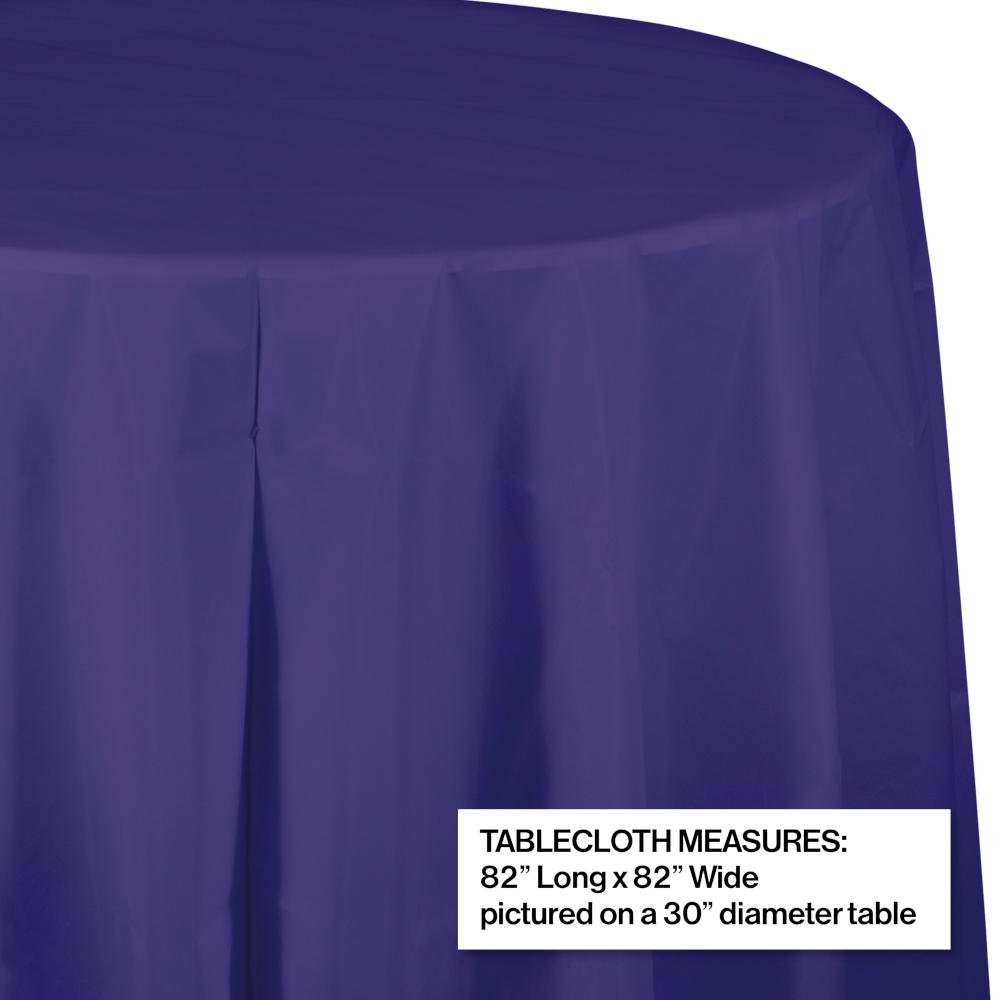 12ct Bulk Purple Round Plastic Table Covers