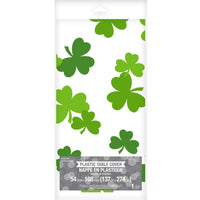 12ct Bulk Shamrock Plastic Table Covers