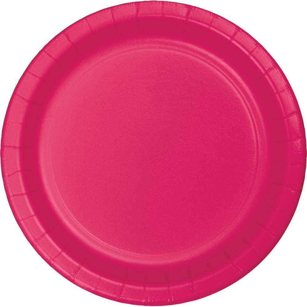 240ct Bulk Hot Magenta Dessert Plates