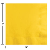 600ct Bulk School Bus Yellow 2 ply Beverage Napkins