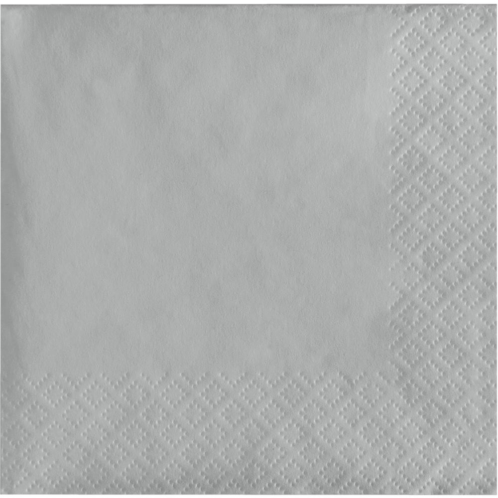 Bulk Shimmering Silver 2 ply Beverage Napkins (600 per Case)