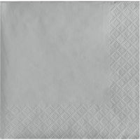 Bulk Shimmering Silver 2 ply Beverage Napkins (600 per Case)
