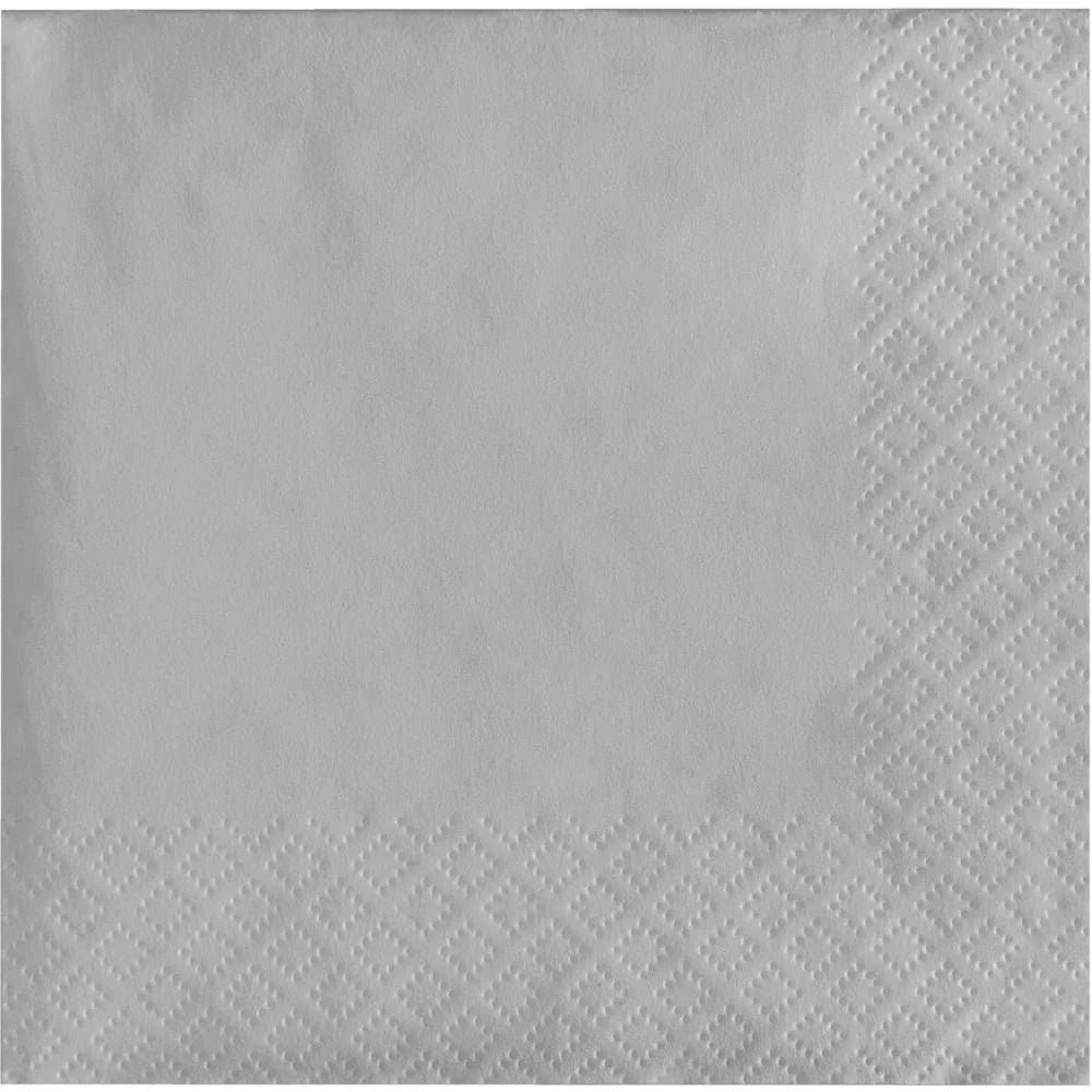 Bulk Shimmering Silver 2 Ply Luncheon Napkins (600 per Case)