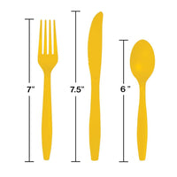216ct Bulk Value Friendly School Bus Yellow Assorted Plastic Cutlery