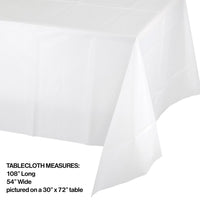 12ct Bulk Value Friendly White Plastic Table Cover