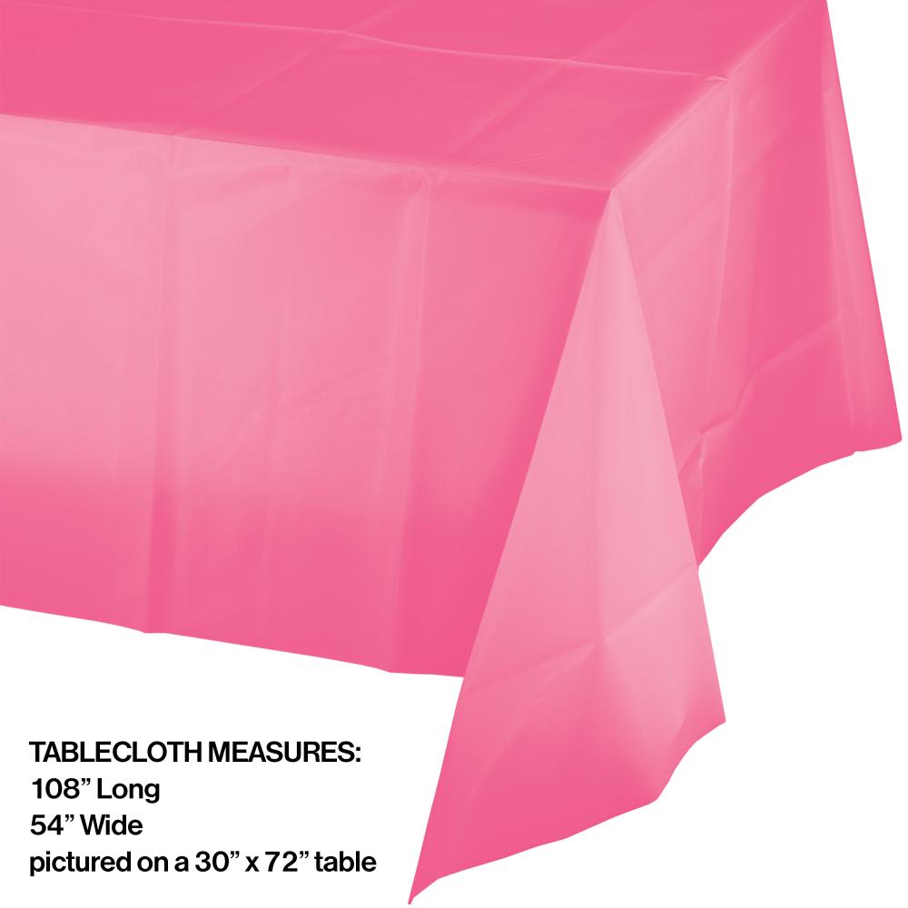 12ct Bulk Value Friendly Candy Pink Plastic Table Cover