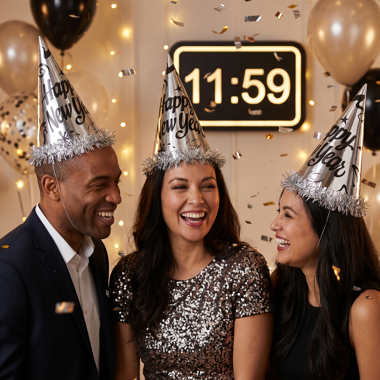 Bulk Silver Foil Party Hats (Case of 12)