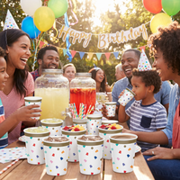 Bulk Birthday Confetti Hot/Cold Paper Cups 9oz. (96 per Case)