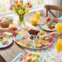 Bulk Bright Easter Egg Oval Plastic Trays (12 per Case)