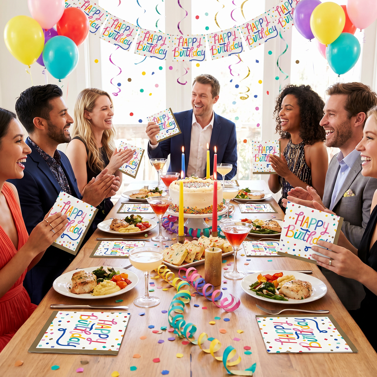 Bulk Birthday Confetti 2Ply Luncheon Napkin (192 per Case)