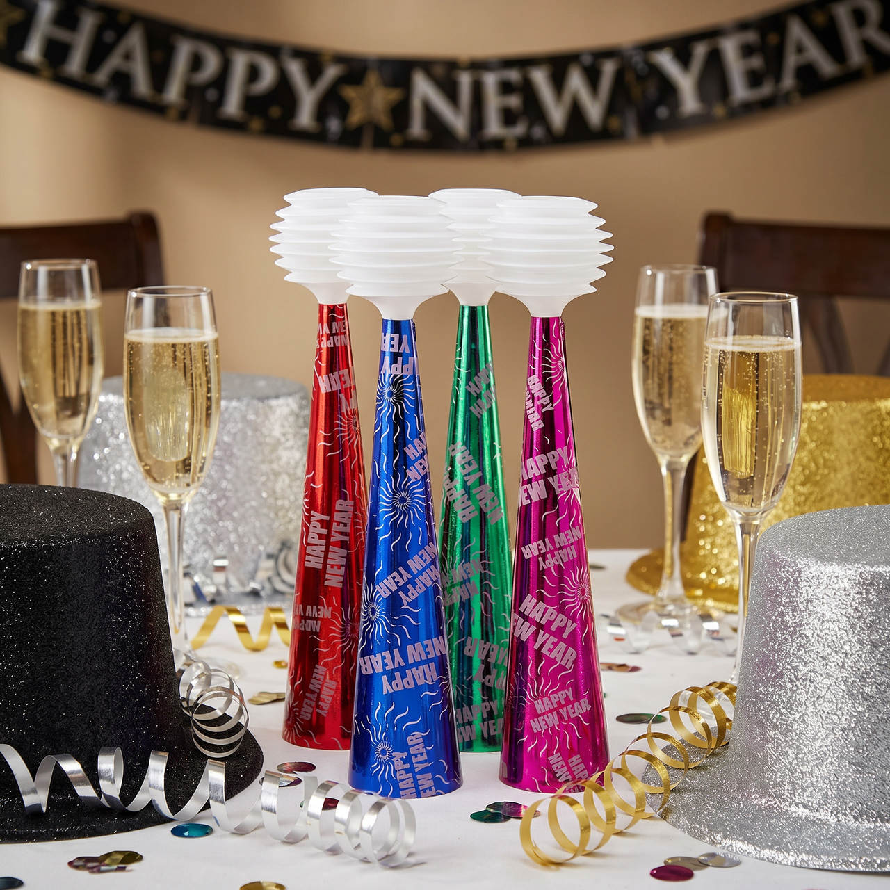 Bulk New Year's Eve Party Horns (24 per Case)
