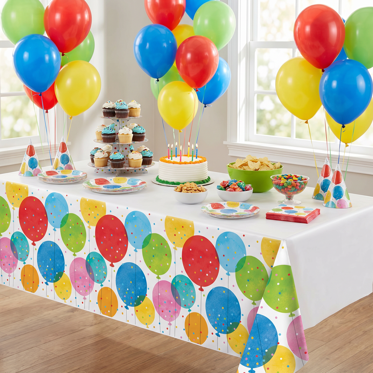 Bulk Confetti Balloons Paper Tablecover 54"x 96" (6 per Case)