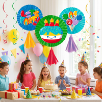 Bulk Bubbly Birthday Paper Fans w/ Tassels (36 per Case)