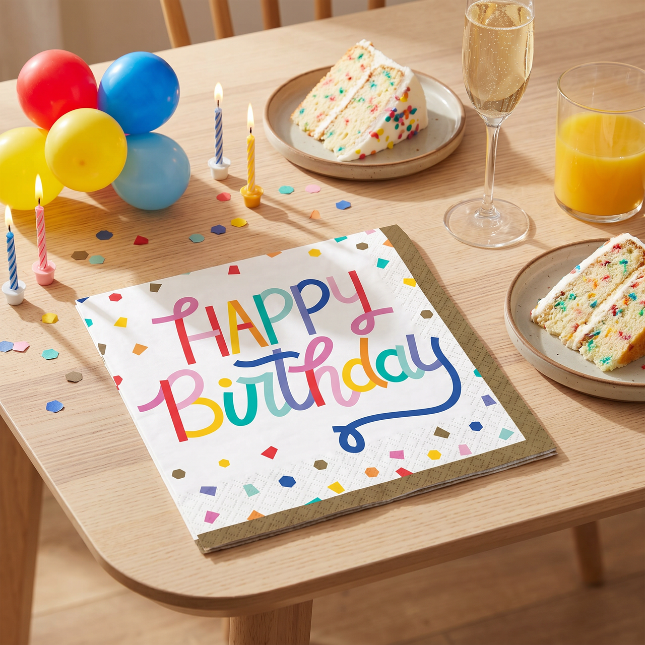 Bulk Birthday Confetti 2Ply Luncheon Napkin (192 per Case)