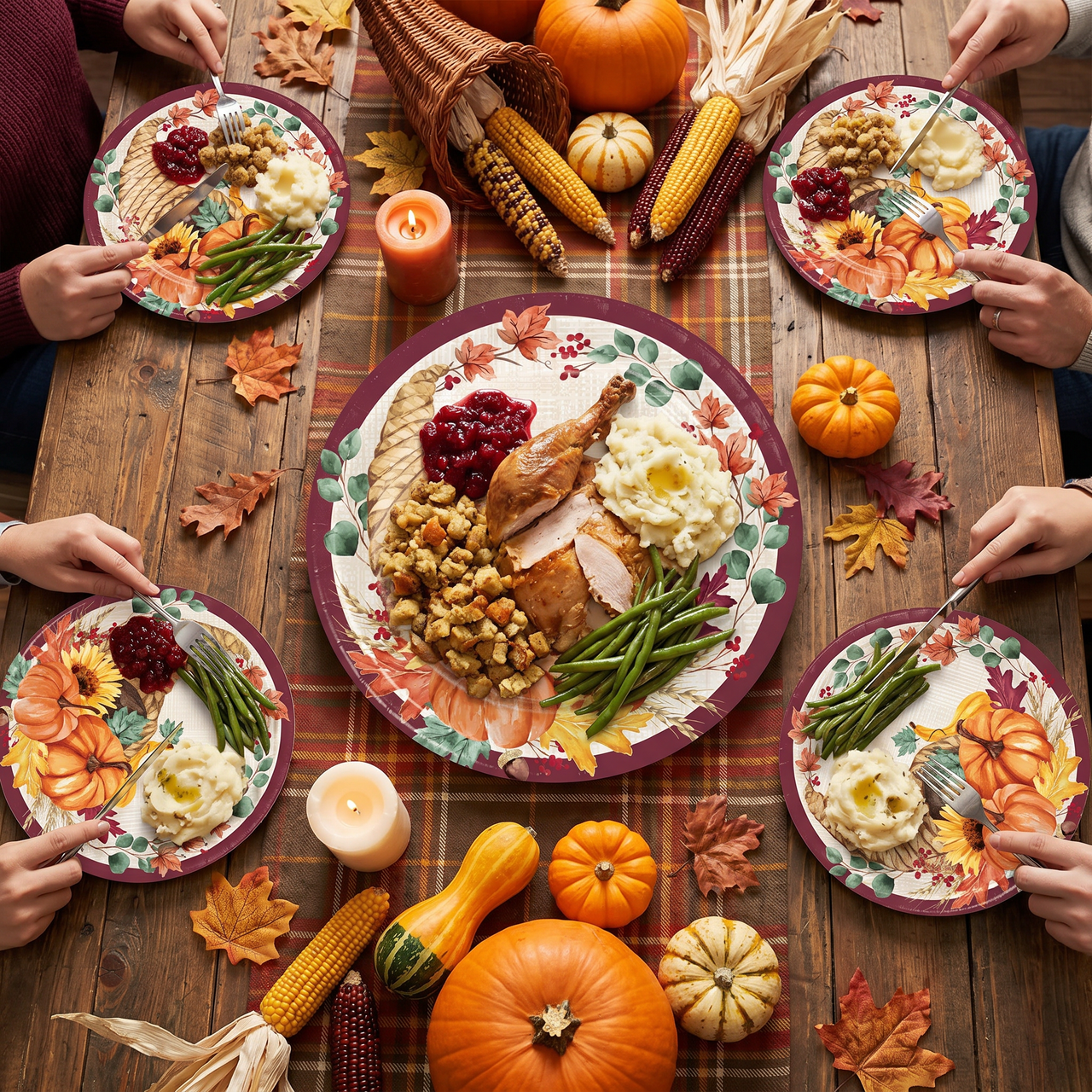Bulk Fall Feast Paper Dinner Plate (Case of 96)