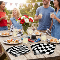 Bulk Black and White Check Luncheon Napkins (216 per Case)